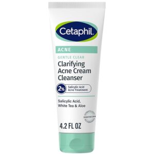 Cetaphil Limpiador facial para el acné, limpiador suave y claro para el acné con ácido salicílico al 2% (4.2 onzas)